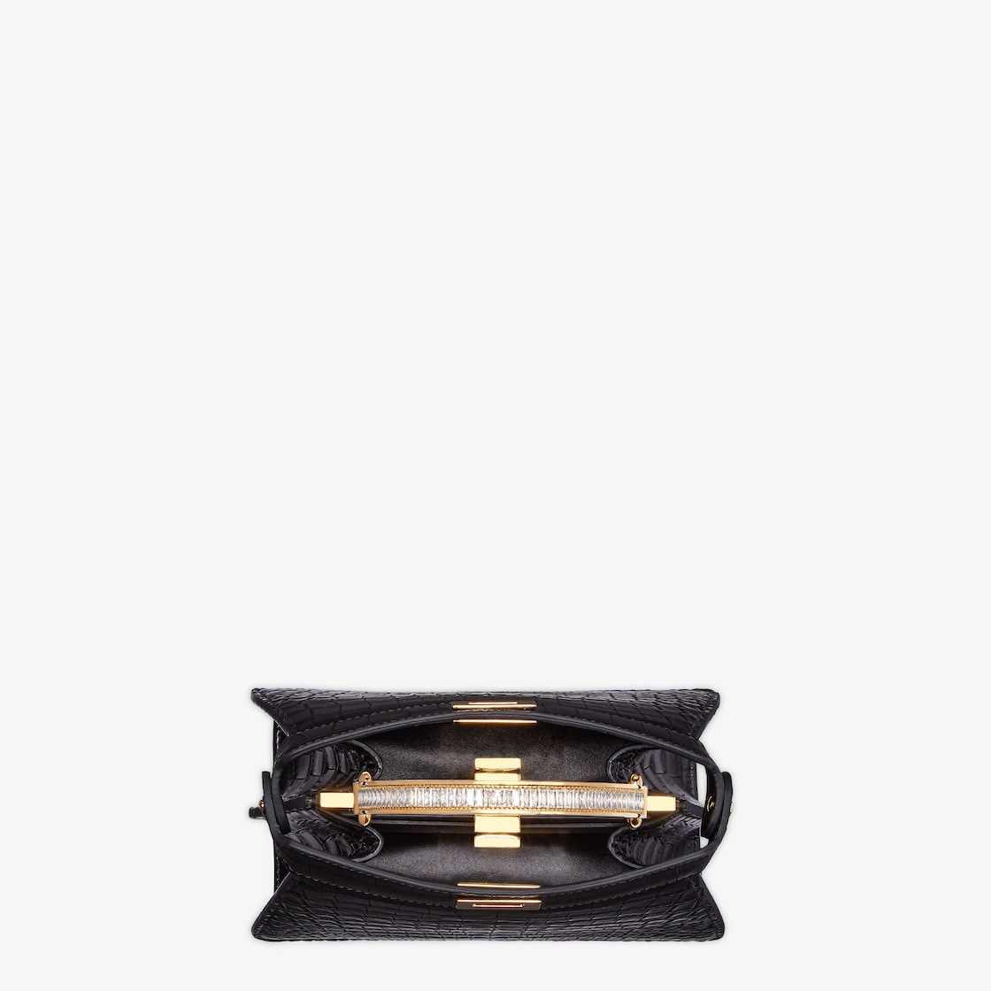 FENDI Peekaboo ISeeU Petite Black crocodile leather bag - Image 4